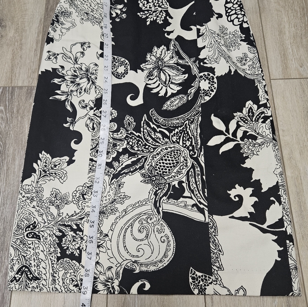 Talbots Casual Cocktail Mini Dress Sleeveless Black White Floral Women's 2 - Picture 2 of 9